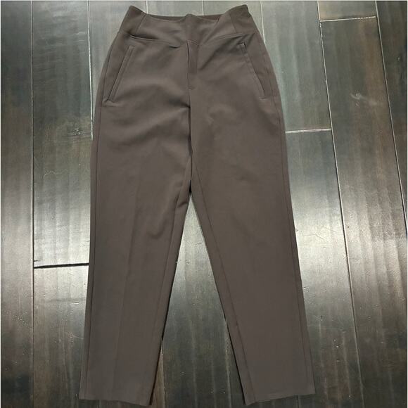Athleta Endless High Rise Pants Brown Full Length Womens Size 2 - Picture 2 of 4